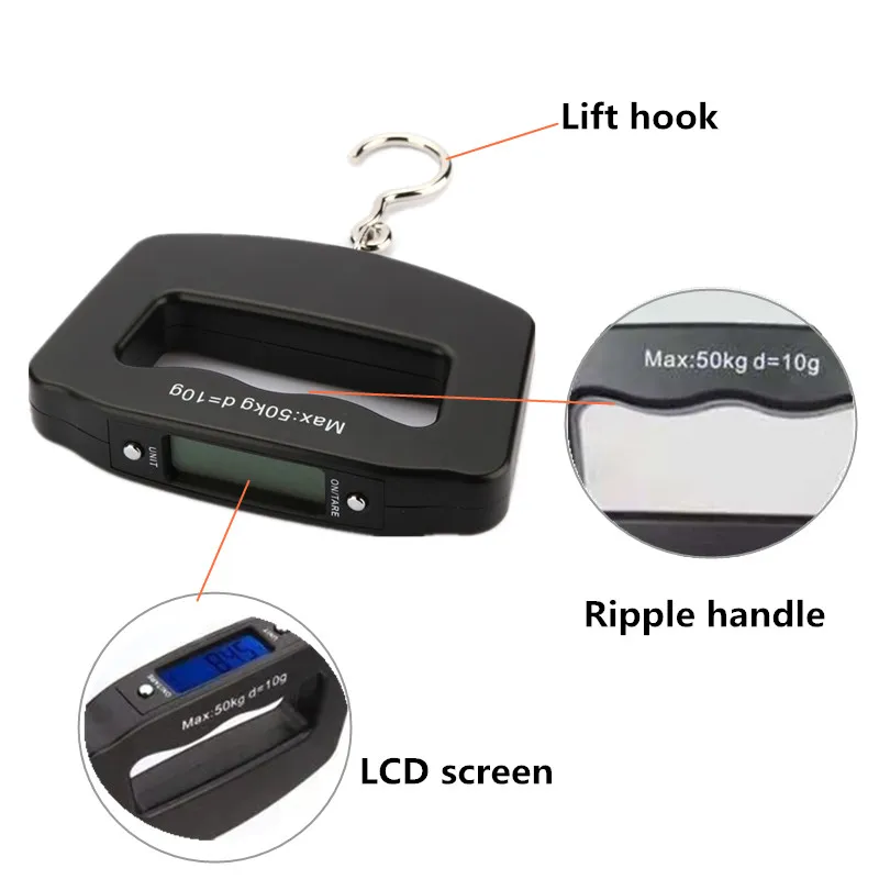 50kg/10g Digital Scales Luggage Scale Portable Suitcase Travel