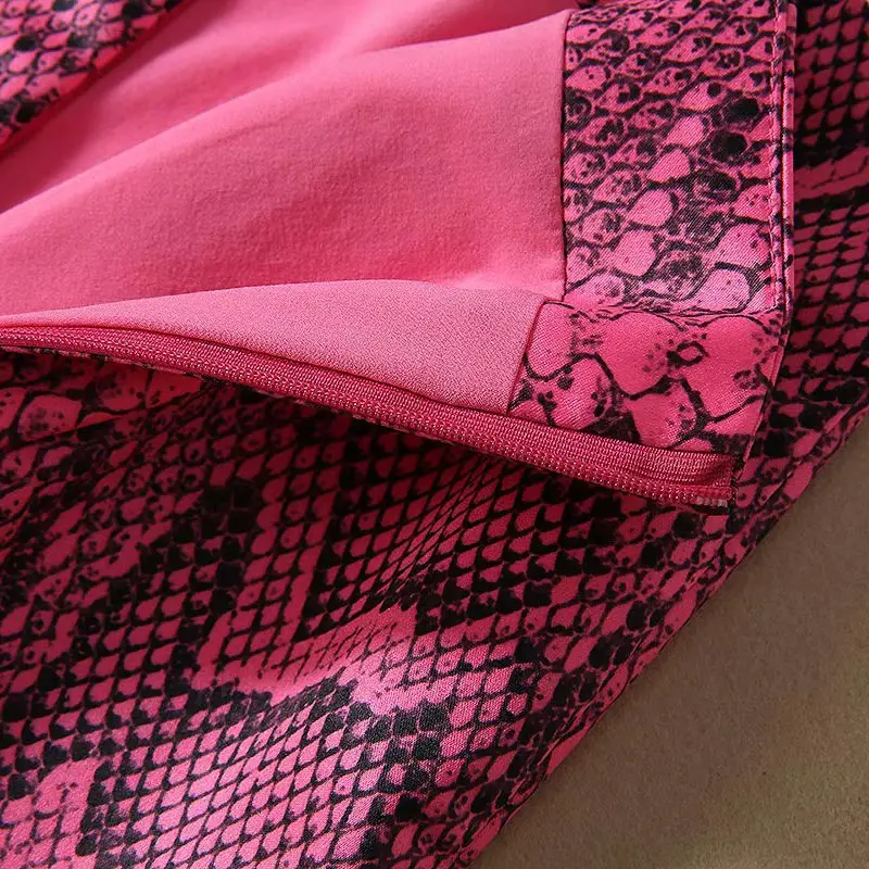 Женская летняя одежда, Женский комплект, тропический принт, узор в горошек, тигр, рубашка с длинным рукавом, шелковая блузка+ змеиный принт, мини-юбка