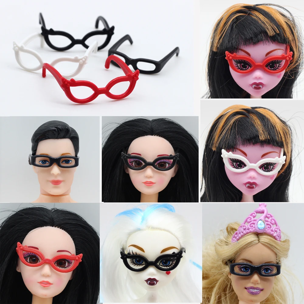 10pcs/set Doll Accessories Mini Plastic Glasses For 30cm 1/6 Doll House doll accessories,doll eyewear accessories