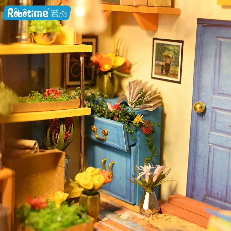 

Robotime DIY Hut Art House Hand-made Small House Model Assembled Educational Toy Adult Kathy Greenhouse