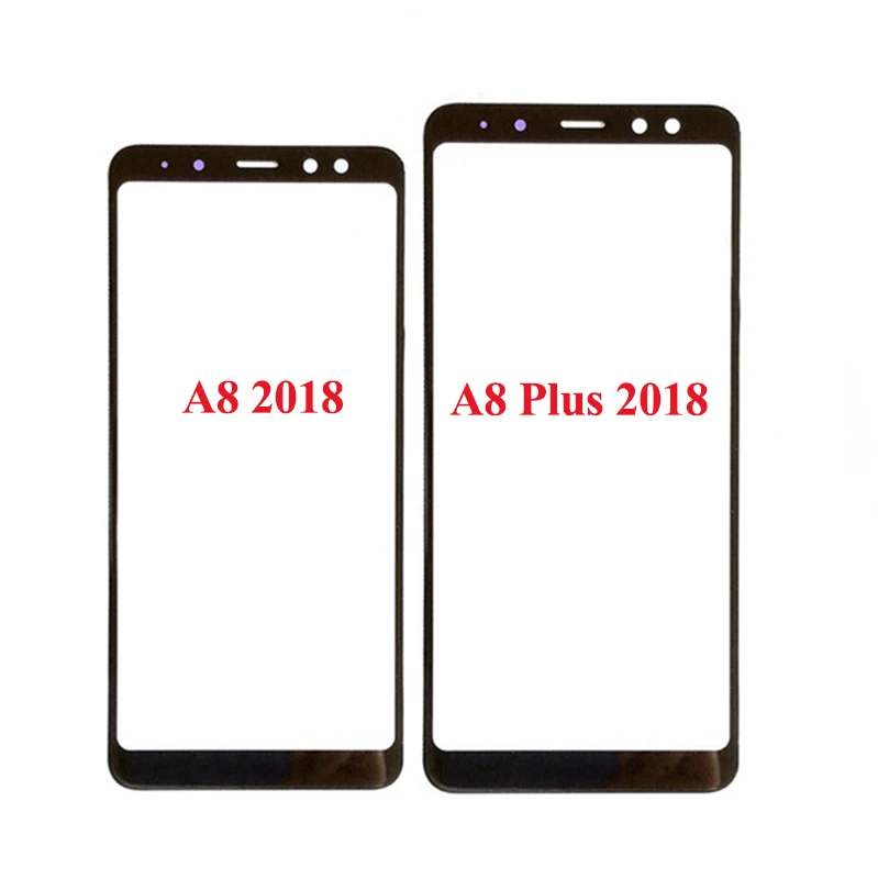 10pcs For Samsung A8 Plus Black Front Outer Glass Lens Touch Screen Panel Repair Replacement Part A530F A730F