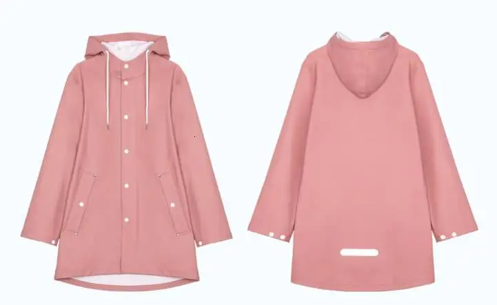 female pink S Xiaomi mijia City плащ куртка для мужчин и женщин пара плащ Защита окружающей среды ПУ водонепроницаемый ветровка дождевик одежда - Цвет: female pink S