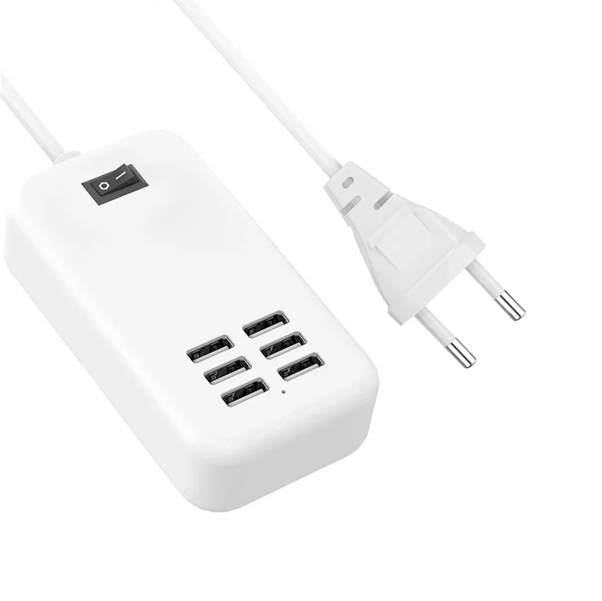 Usb-хаб, 6 портов, сплиттер, адаптер, настольный, настенный, ЕС, США, Великобритания, вилка, удлинитель, розетка, адаптер питания переменного тока с переключателем