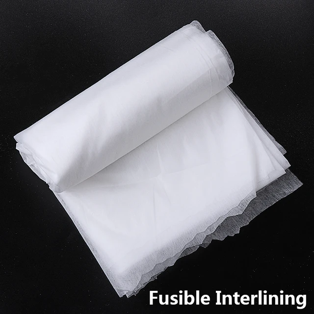 Light 180g Self-Adhesive Interfacing Fabric White Iron-On Polyester Cotton  Non-Woven Fusible Interfacing for DIY Crafts Supplies