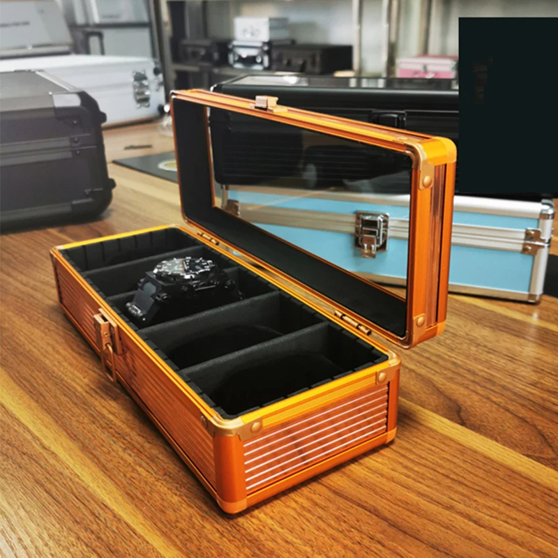 1/2/3/5/10 Slots Aluminum Alloy Watch Organizer Watch Case Storage Box Travel Gift Display