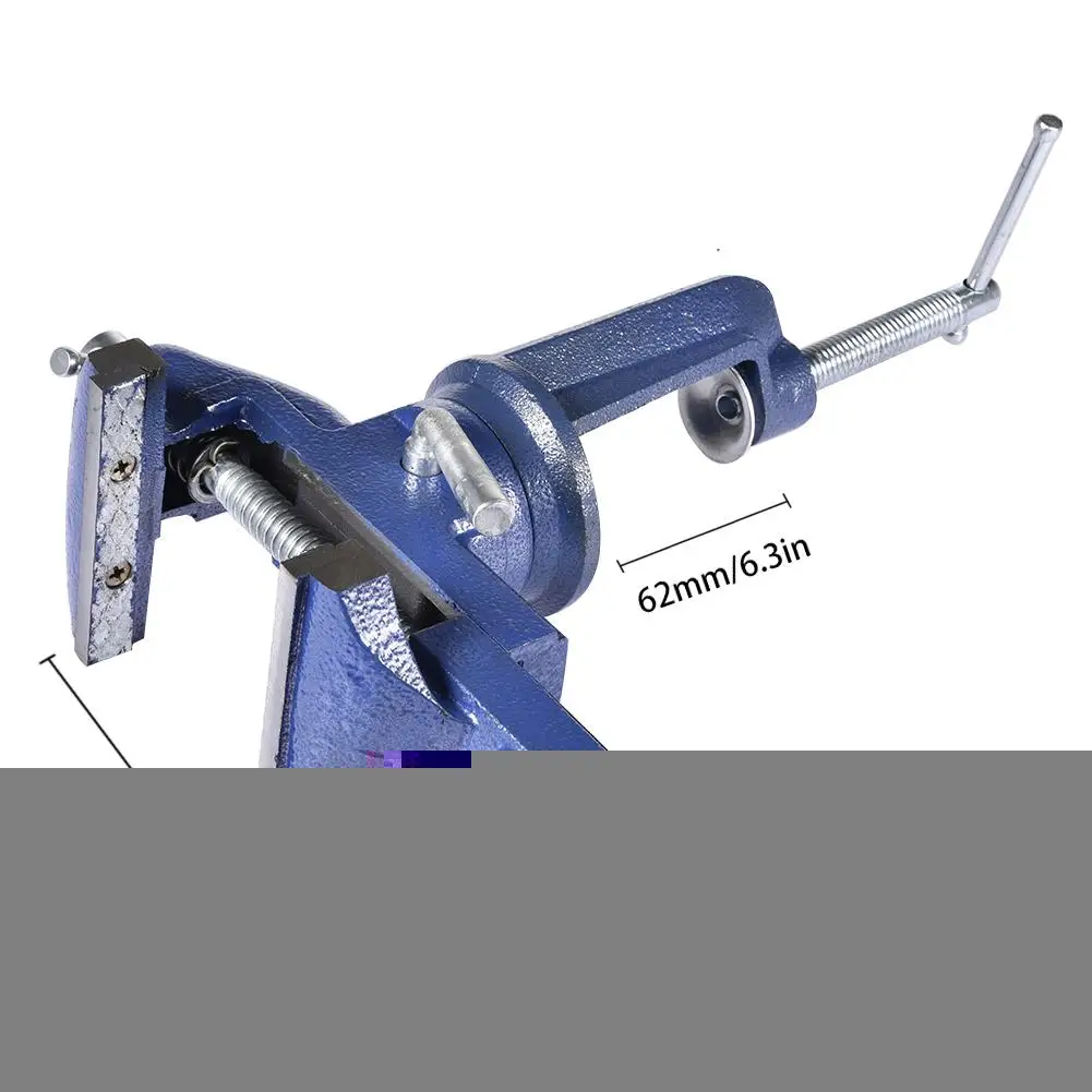 60mm Blue 2,5 дюймовые настольные тиски с зажимом, вращающиеся на 360, домашние тиски с зажимом, деревообрабатывающие столярные станки, инструмент 60 мм/80 мм на выбор - Цвет: 60mm Blue