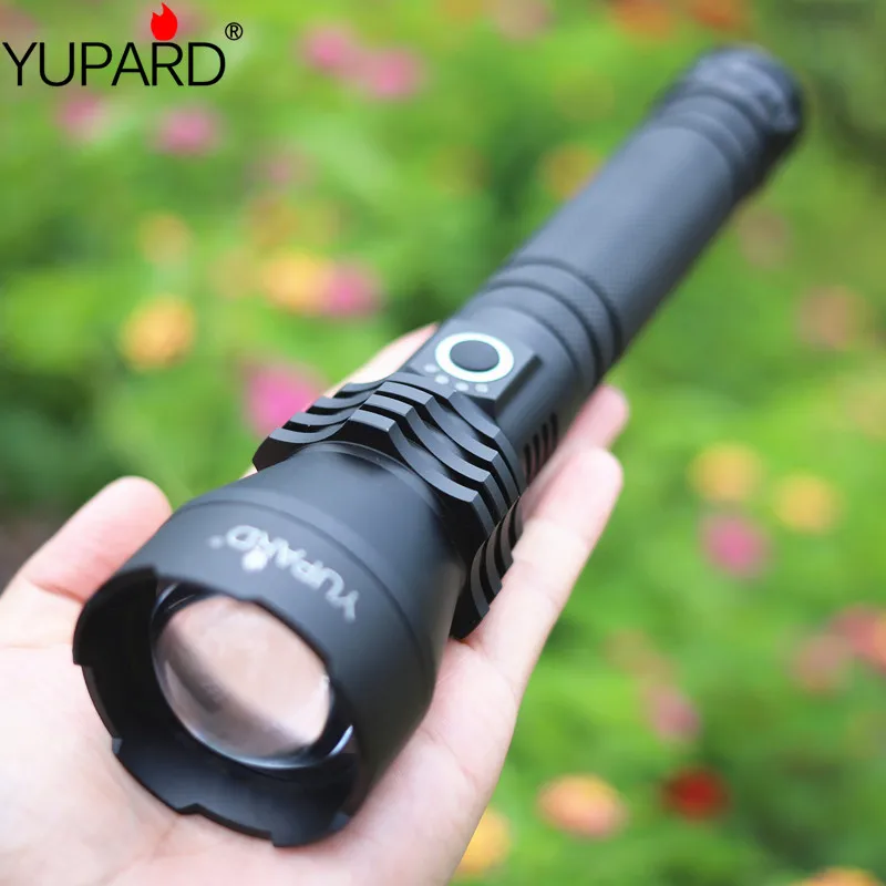 

portable Super bright powerful XH- P50 LED Zoom flashlight adjustable Lantern hunting Torches 18650/26650 battery power supply