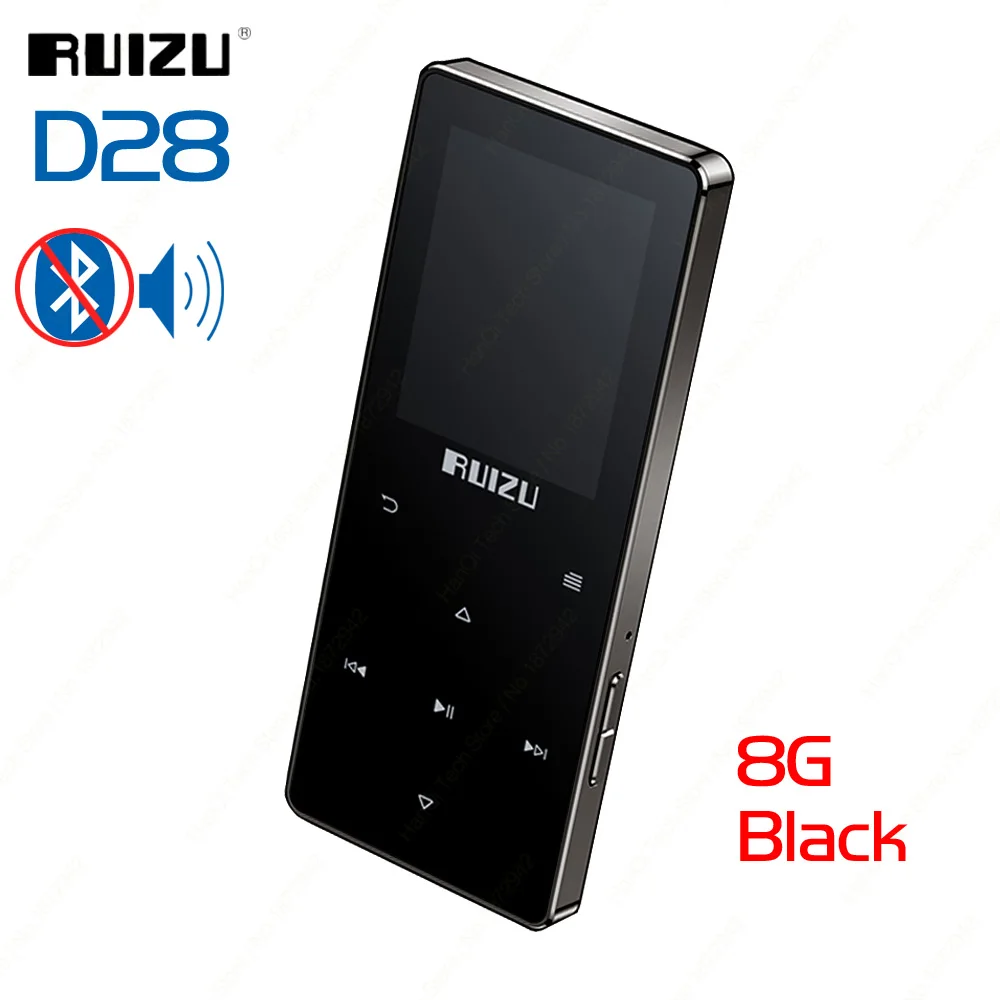 Bluetooth MP3-плеер RUIZU D28 музыкальный плеер 8G Портативный Walkman со встроенным динамиком поддержка fm-рекордер электронная книга часы Шагомер - Цвет: Black NO Blueooth