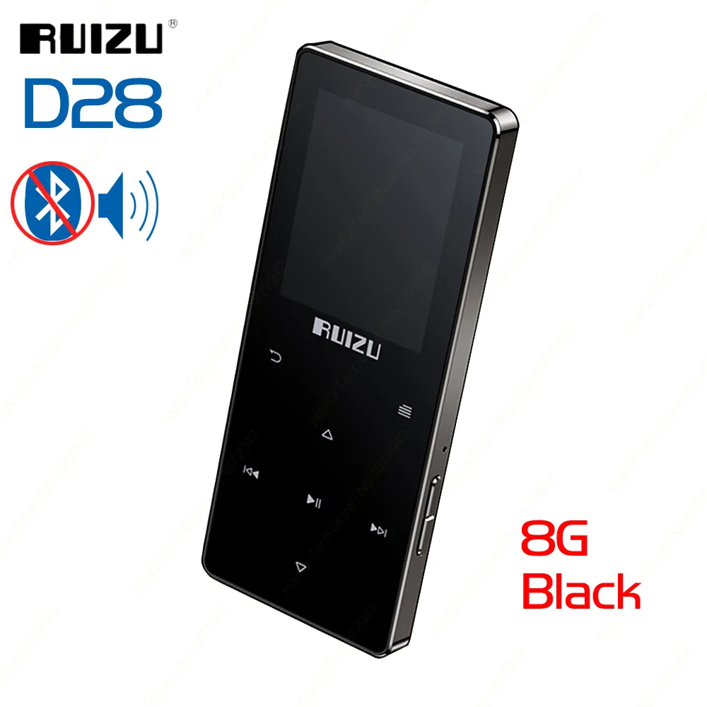 Black NO Blueooth Bluetooth MP3-плеер RUIZU D28 музыкальный плеер 8G Портативный Walkman со встроенным динамиком поддержка fm-рекордер электронная книга часы Шагомер - Цвет: Black NO Blueooth