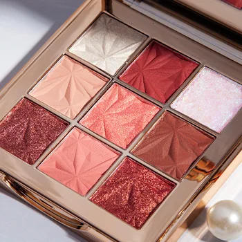 

9 Colors Cute Glitter Eyeshadow Palette Shimmer And Shine Pink Pearlescent Waterproof Sequin Smoky Eye Shadow Palette Cosmetics