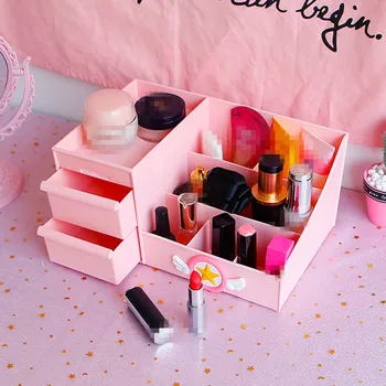 

Sailor Moon Pink Plastic Drawer Sundries Storage Boxes Cute Cartoon Sakura Luna Cat Girl Desktop Makeup Case Creative Tissue Box