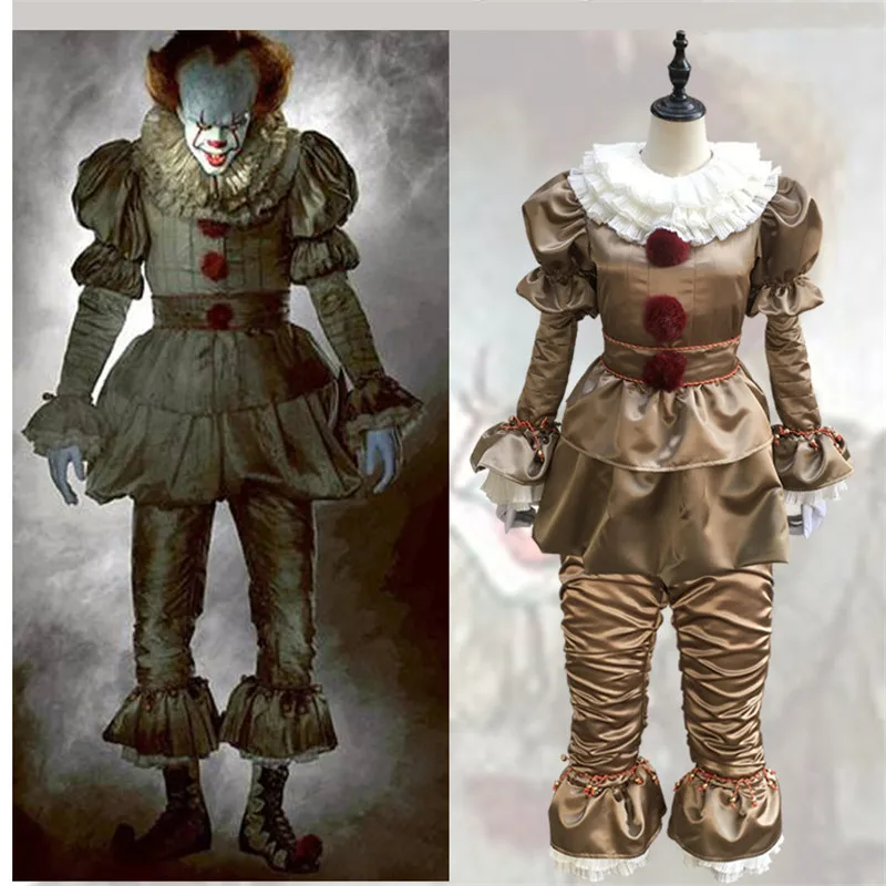 Взрослый костюм для косплея Pennywise Хэллоуина клоуна Стивена Кинга It мужчин и