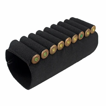 Tactical 9 Rounds Shells Holder Cartridges Ammo Carrier Bullet Pouch Elastic Butt Stock Hunting Rifle Accessories 6