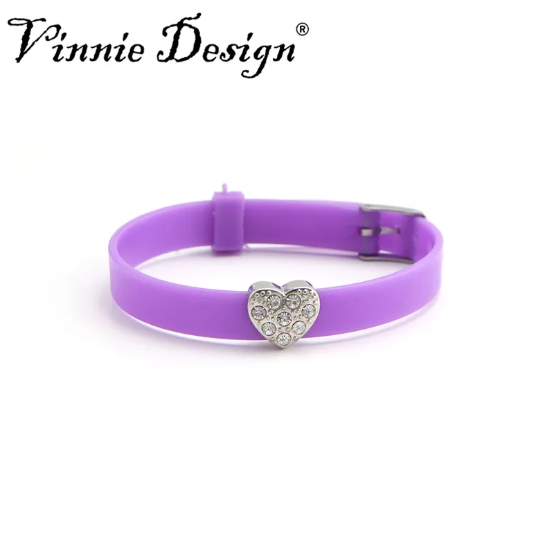 purple Красочные Девушки Мальчики красивые силиконовые браслеты как Дети День рождения Рождество вечеринка подарок - Окраска металла: purple
