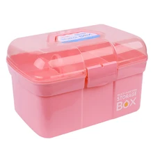 Ручная коробка для хранения ювелирных изделий комплект ножниц для маникюра инструменты Большая емкость двойной ящик для хранения CD88