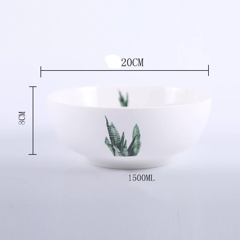 8inch-model5 Скандинавский простой креативный круглый зеленый лапша быстрого приготовления керамическая чаша Бытовая столовая посуда растительный салат суп Закуски Блюдо миска посуда - Цвет: 8inch-model5