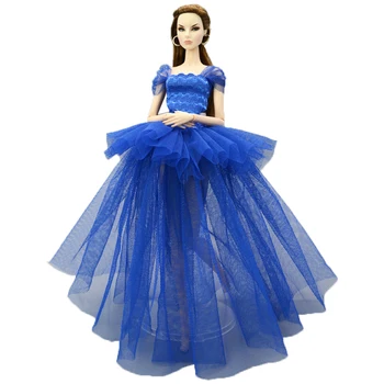 

NK One Pcs Princess Doll Wedding Dress Fashion Lace Design Skirt Full Lace Clothes For Barbie Doll Accessories Toys Gift 05I 8X