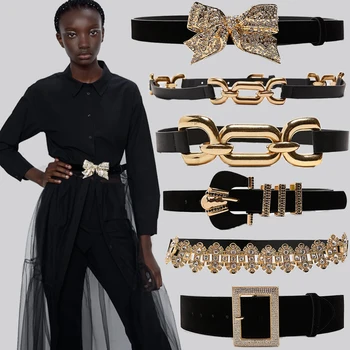 

ZA New Women's Fashion Belt Jewelry Inlaid Bow Bohemian Nightclub Street Party Clothing Accessories Birthday Gift Wholesale