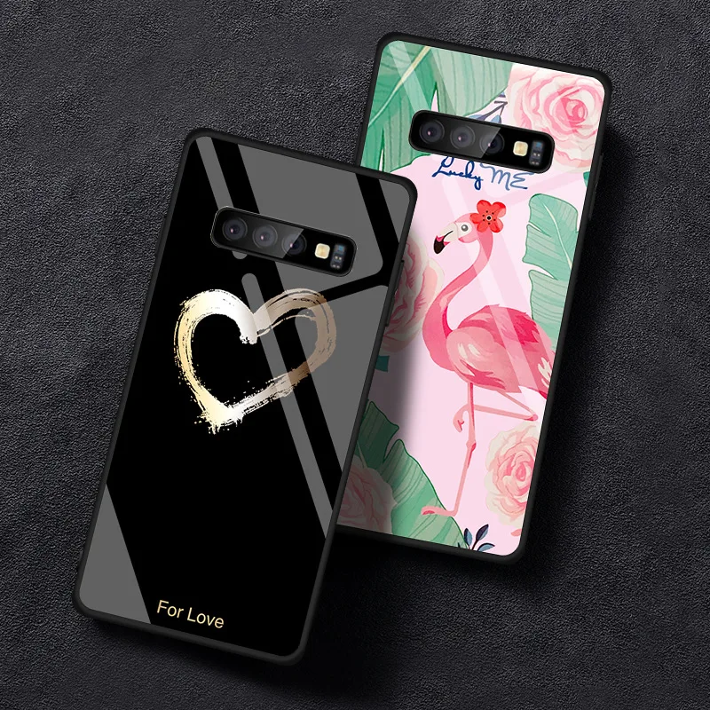 

Tempered glass Back Cover Case for Samsung Galaxy Note 10 S8 S9 S10 Plus S10e Note10 Pro Anti-Scratch Heavy duty Protection Case