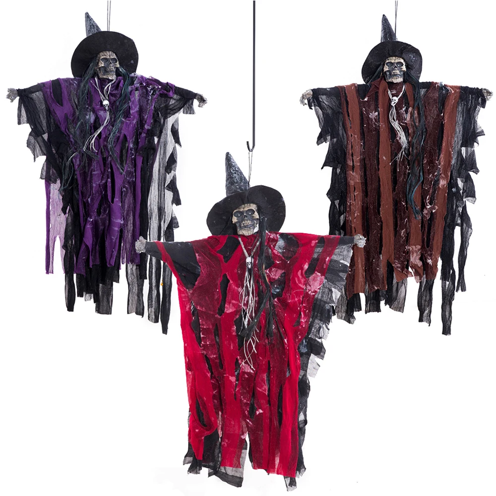 

Horror Scary Hanging witch voice control pointed hat rag Halloween pendant KTV bar secret room horror witch Halloween Decoratio