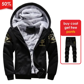 

Winter Jacket Men Brand 2019 Thick Warm Coat Men's Parka Male Fashion 2 Pieces Hooded Parkas Men Outwear Tracksuit 4XL Plus Size