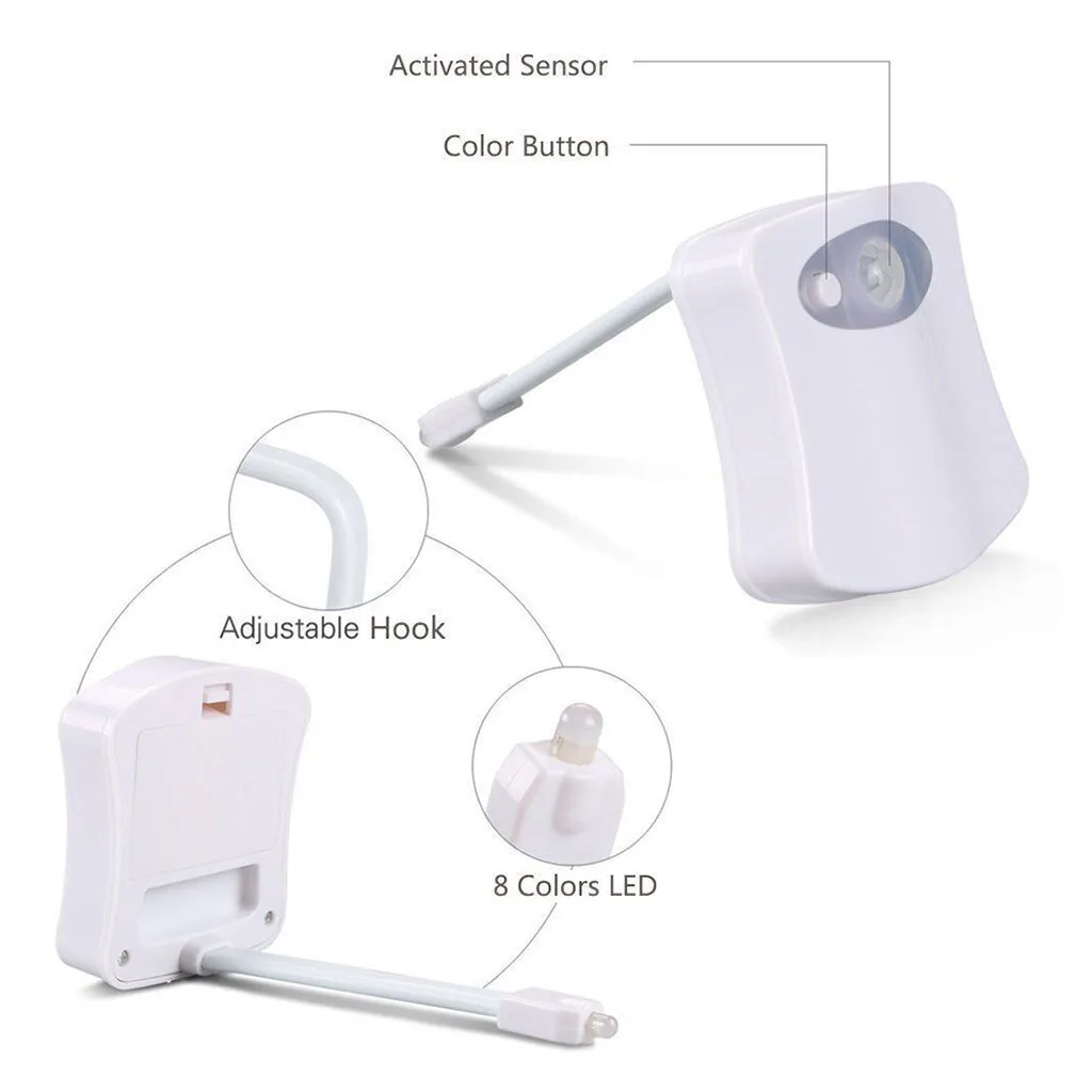 Smart 16 / 8 Colors LED Toilet Light PIR Motion Sensor Night Lamp Backlight WC Toilet Bowl Seat Bathroom Light for Children Kids Smart 16 / 8 Colors LED Toilet Light PIR Motion Sensor Night Lamp Backlight WC Toilet Bowl Seat Bathroom Light for Children Kids