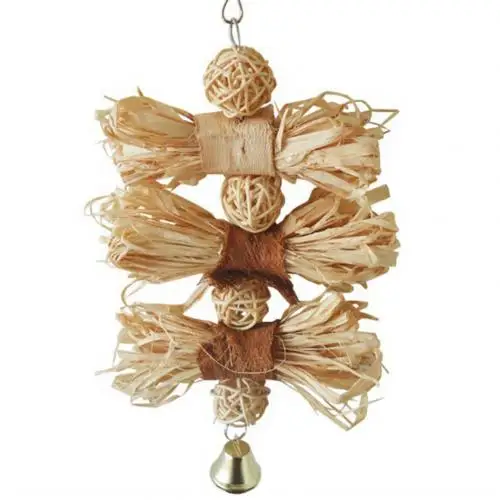 Bird Toy Животное птица попугай люфа лоза ротанг мяч колокольчик Качели Подвесные клетки жевательная игрушка для укуса - Цвет: Bird Toy