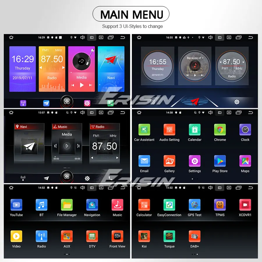 Flash Deal 7" Quad-Core Android 9.0 Pie OS Two Din Car Multimedia Double Din Car Navigation GPS 2 Din Autoradio with Split Screen Support 4