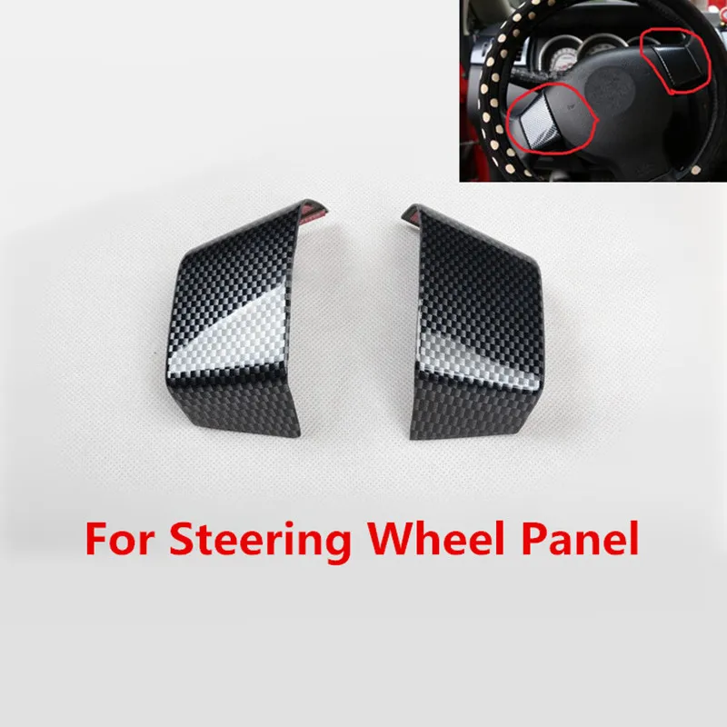 For Steering Wheel Карбоновое волокно напечатанные внутренние молдинги блок управления стеклоподъемником панель наклейка на коробку передач для Nissan Tiida 2004-2009 - Название цвета: For Steering Wheel