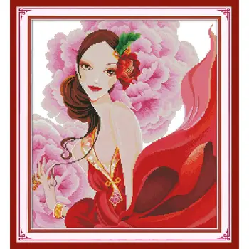 

Joy Sunday Cross Stitch Kits Dancing Youth DMC Portrait Paintings 11CT 14CT DIY Needlework Sets Children Room Decoration Kits