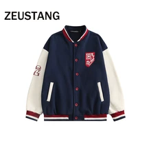 

Zeustang Harajuku Streetwear Jackets Letter Embroidery Baseball Coats Hip Hop Conventional Casual Mens Fashion Tops