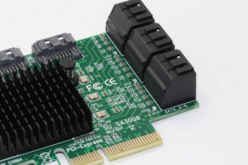 SATA карта PCI-e PCI Express для SATA 3,0 III 3 SSD PCIe SATA 8 портов Плата расширения карта адаптер рейзер с низкопрофильным кронштейном