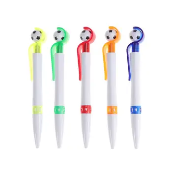 

5pcs Cute Soccer Shape Ball-point Pen Creative Ballpoint Pens Stationery for Home School Office (Random Color)