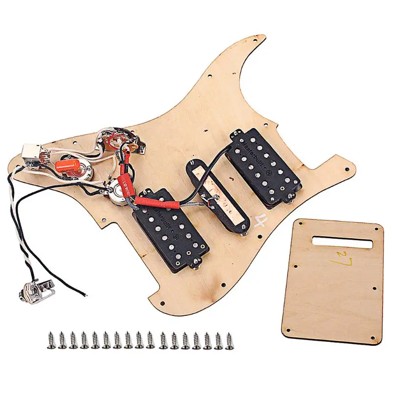 

1 Set Electric Guitar HSH Pickguard Anti-scratch Plate Maple Wired Humbuckers Pickup Musical Instrument Accessory Q6PB