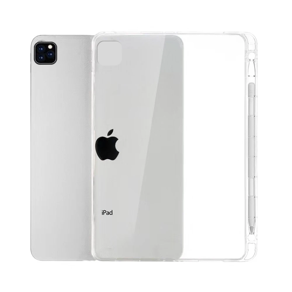 

For iPad Pro 11 Inch 2020 Case Flexible Soft TPU Tablet Back Case Cover Anti-scratch Protective Transparent Case with Pen Slot