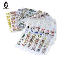 LadyMisty verre Strass pour Nail Art multi-taille cristal ongles Strass 3D Nail Art décorations Strass breloques clou coloré(China)