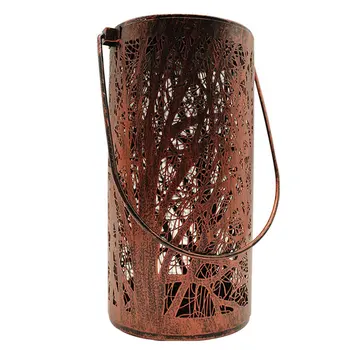 

European style Solar lantern Outdoor metal can hang LED garden light backyard terrace decorative light Self-locking switch