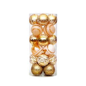 

24pcs/set Hanging Home Ornament Christmas Ball Tree Decor Shatterproof DIY Baubles Holiday Festival Pendant Hotel Wedding Party