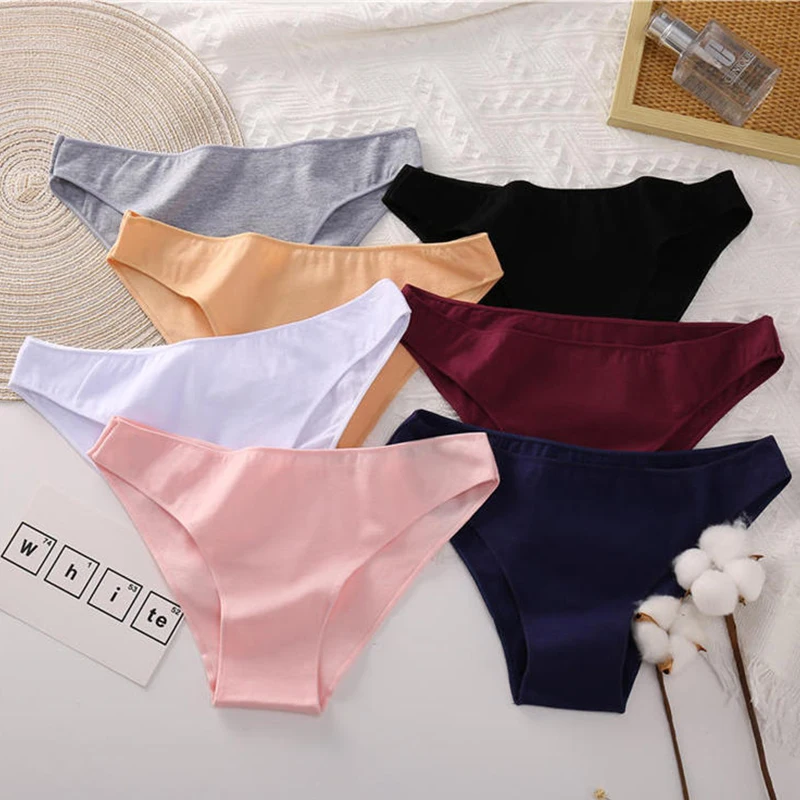 4Pcs/Set Cotton Panties Low Waist Briefs Women M-XL Underwear Ladies Sexy Underpants Female Plus Size Intimates Lingerie 2022 best high waisted underwear