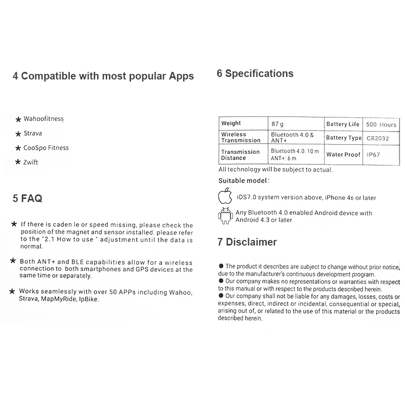 ANT+ Sensor Bike Bicycle Computer Speedometer Speed Cadence Sensor Bluetooth LE 4.0 Smart Fitness Wahoo Fitness Strava MapMyRide (6)