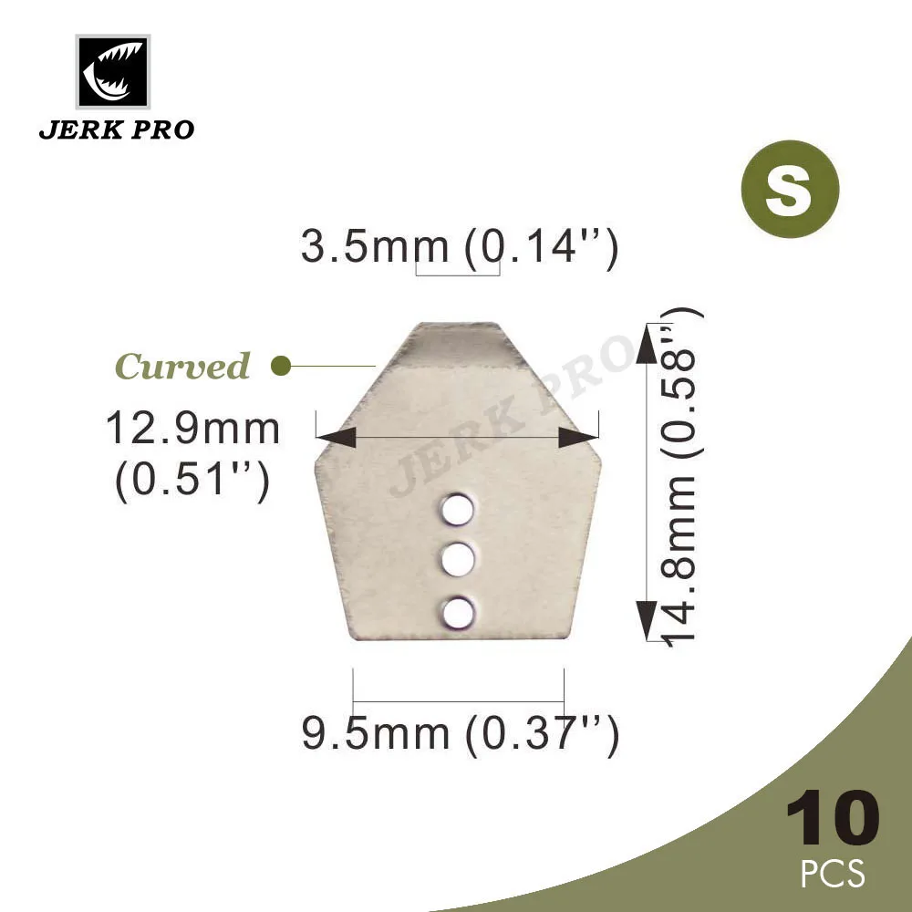 JERK PRO 10PCS Size S Stainless Steel Chatter Blades Make Jig Dance Fishing Lures Parts Tackle Craft Accessories | Спорт и