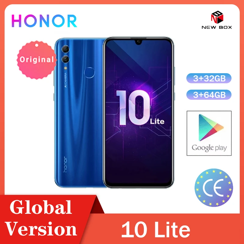 Huawei Honor 10 Lite 3 ГБ 32 ГБ/128 глобальная версия Android 9 0 Восьмиядерный 6 21 дюймов 2340*1080P 24MP