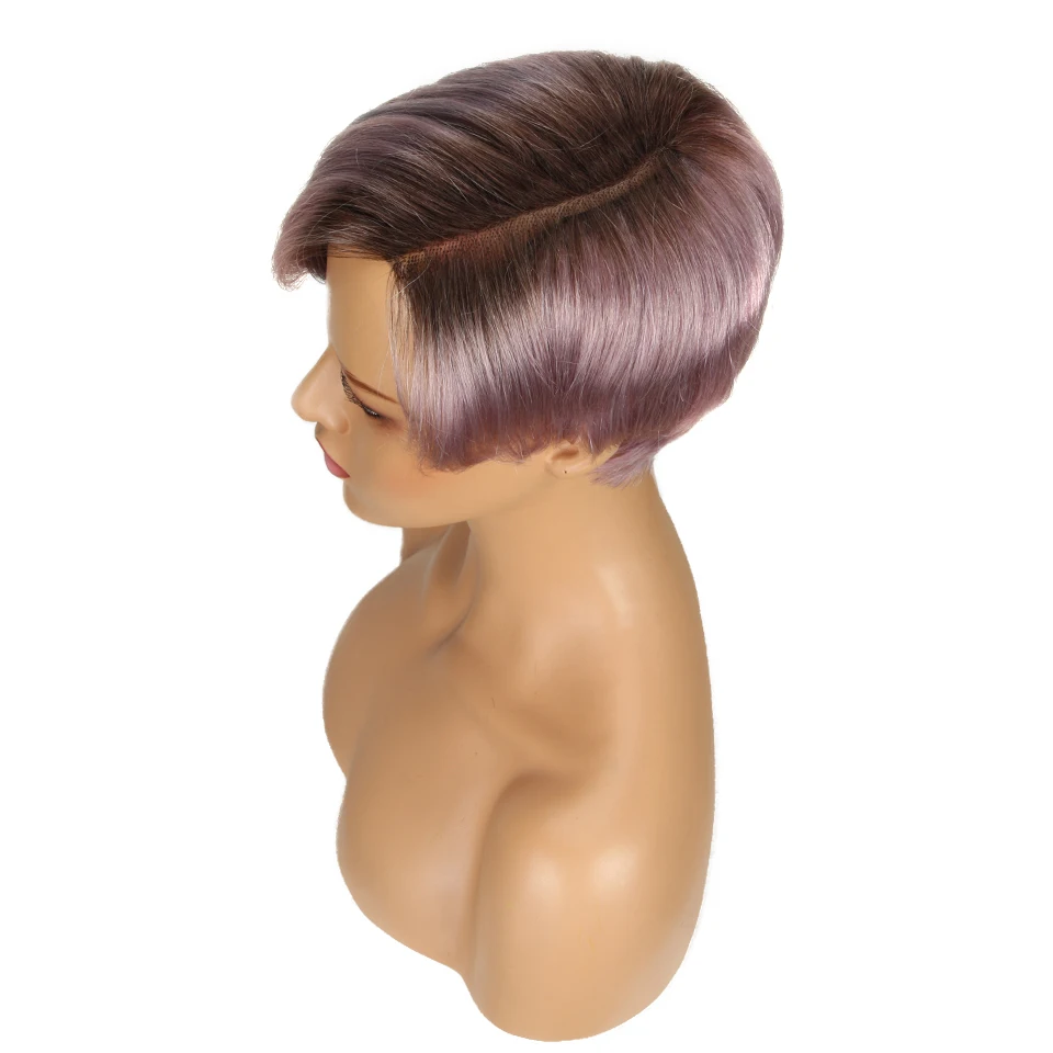 Trueme Pixie Cut Bob Human Hair Wigs Ombre Blonde 613 Purple Red Human Lace Wig For Women Remy Brazilian Hair L Part Lace Wig human hair wig,human hair extensions,lace front wig,human hair wigs,front lace wig