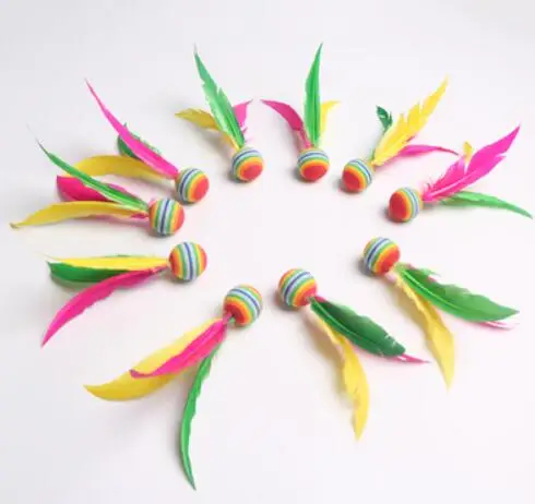 suzakoo cricket balls ten pcs set sponge big head rainbow-pattern