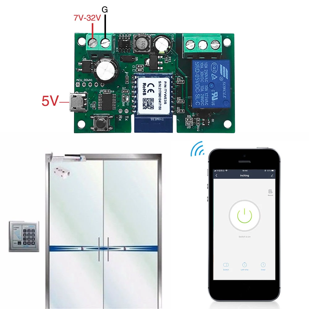 Tuya DC5V 12V 24V 32V WiFi переключатель беспроводной релейный модуль односторонний вход/самоблокирующийся синхронный пульт дистанционного управления для Google Home