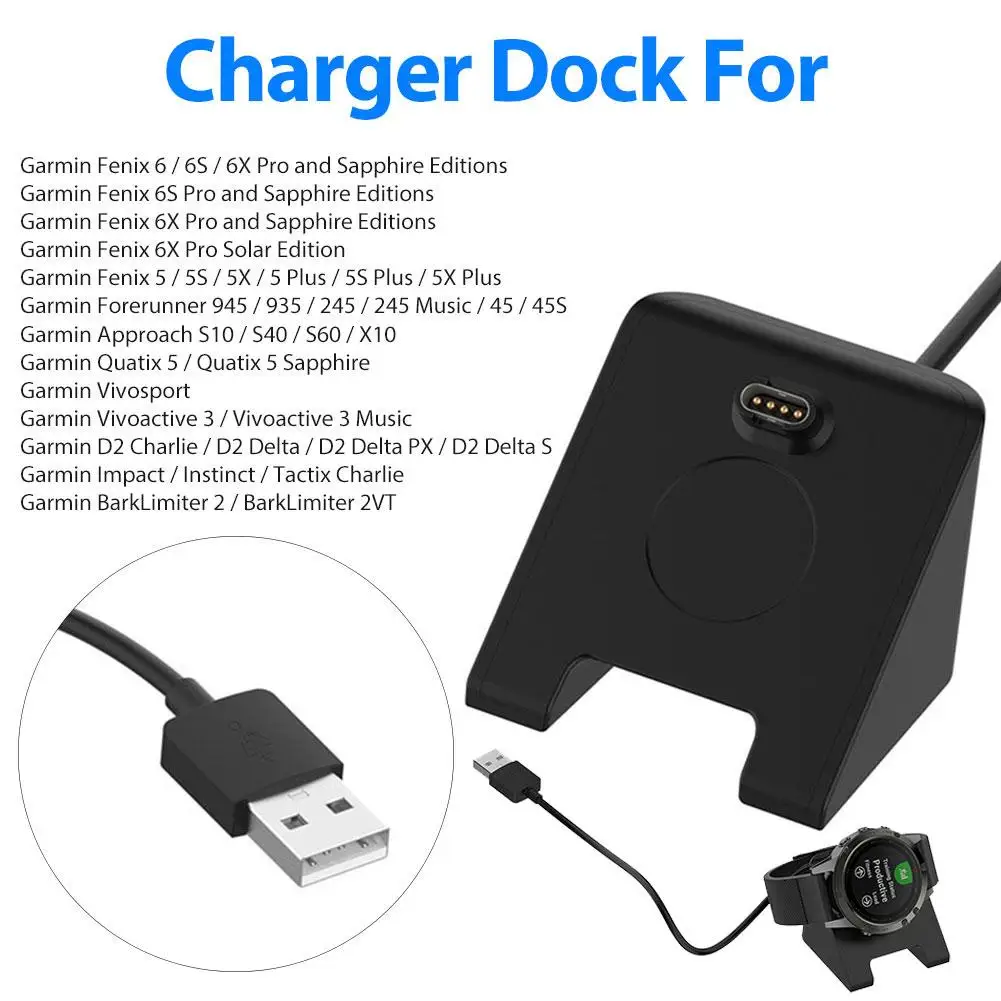 

USB Charger Dock Fast Charging Cable Wire Charger For Garmin Fenix 6 6S 6X Pro Forerunner Vivoactive 3 Vivosport Fast Charging