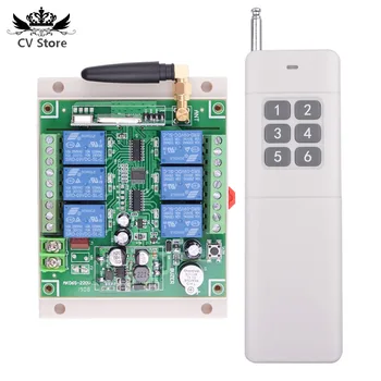 

AK06S DC 12V 24V 36V 6 CH RF Wireless Remote Control Lights Switch System 6CH 10A Relay Receiver 6 Button 3000M Transmitter