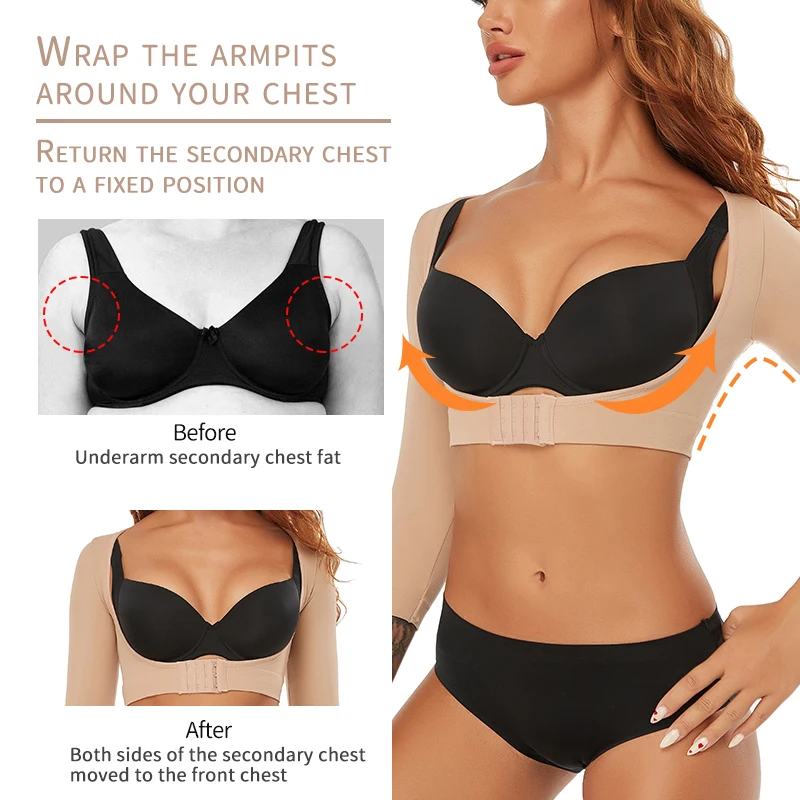 Upper Arm Shapers Compression Long Sleeves Women Arm Shapewear Humpback Posture Corrector Shoulder Breast Support Push Up Tops target shapewear