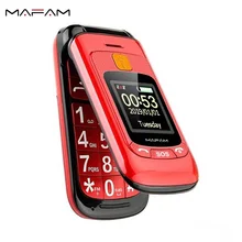 Mafam f899 flip tela dupla grande display dois sim chamada sos discagem rápida grande teclado russo fm idosos sênior dobrado celular