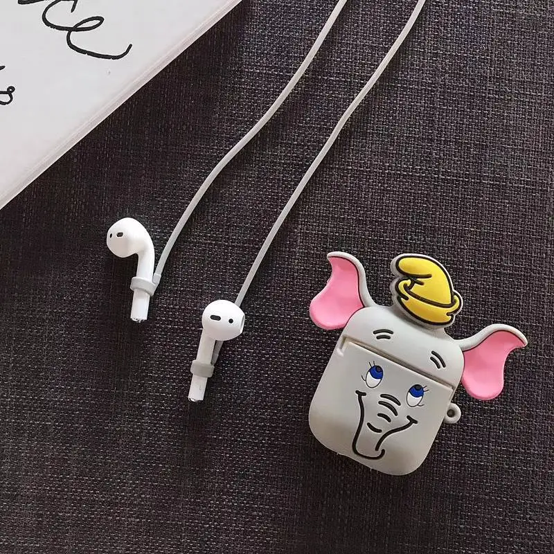 Для AirPods милый мультяшный чехол для air pods 2 i30 i12 tws i10 i11 i9s i60 с bluetooth-наушником, силиконовый чехол с защитой от потери